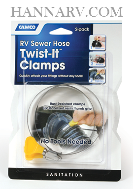 Camco 39553 Sewer Hose Twist-It Clamps